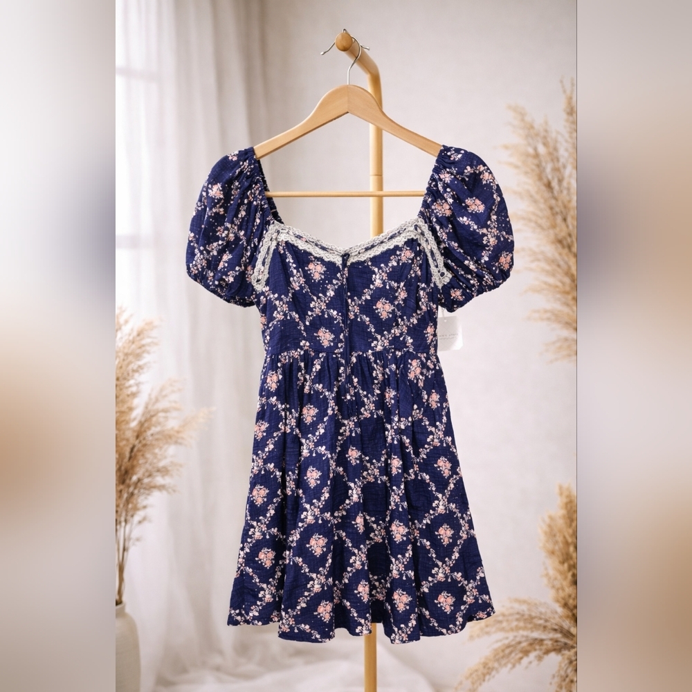 NWT Altr'd State Floral Puff Sleeve Dress Sz XXS